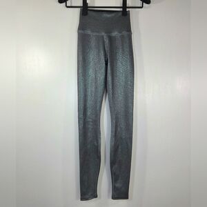 ALO YOGA ALOSOFT RIBBED HIGH WAIST SHIMMER LEGGINGS.